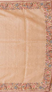 Plain Tusser Silk Saree with Petit Point Embroidery Work