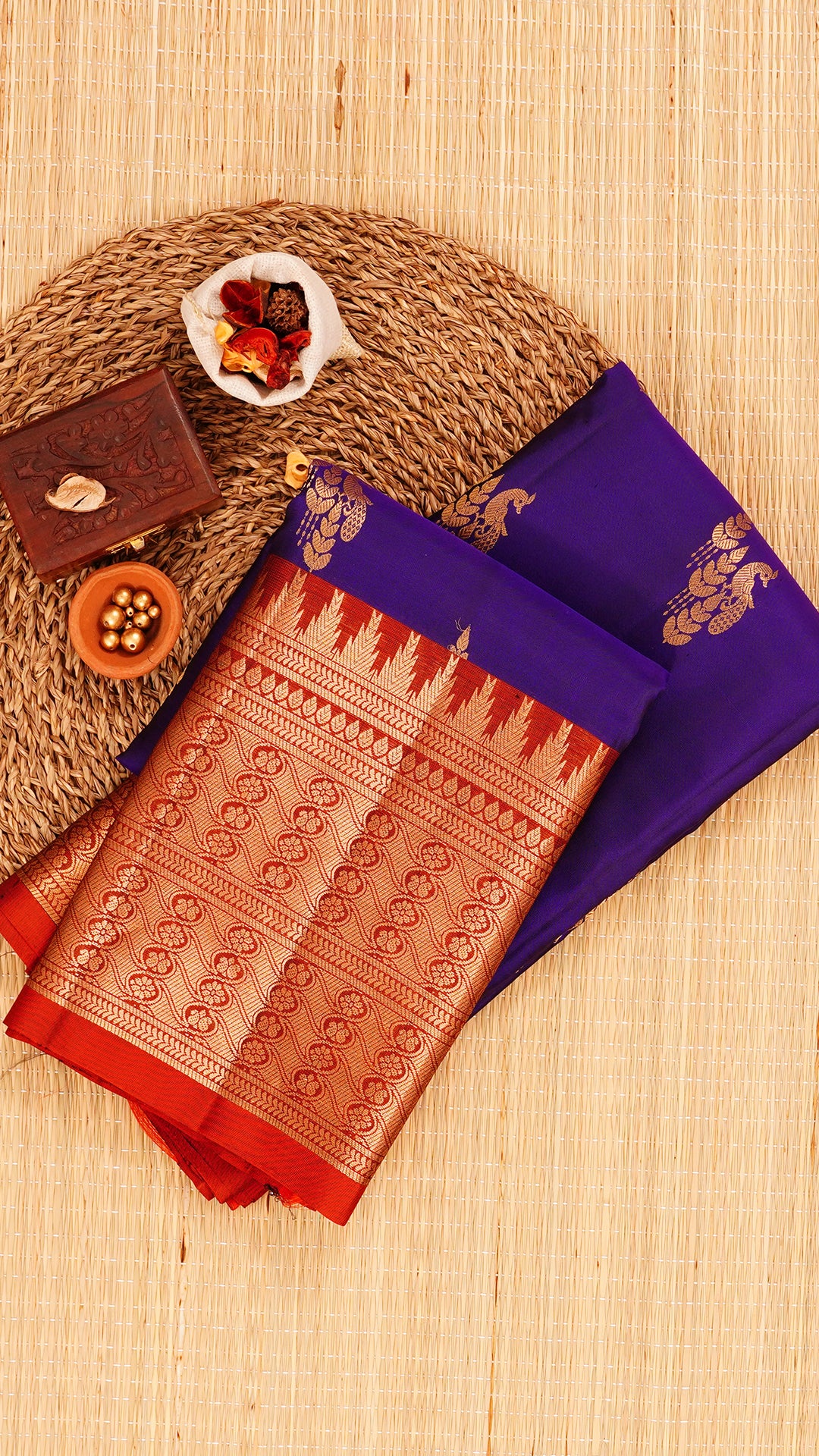 Dark Violet Kanchipuram Saree