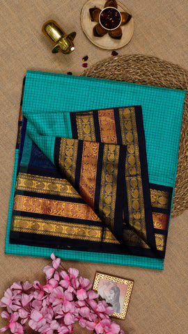 Traditional Kuppadam Silk Saree with Small Checks