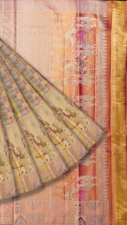 Multicolour Kanchipattu Silk Saree with Zari