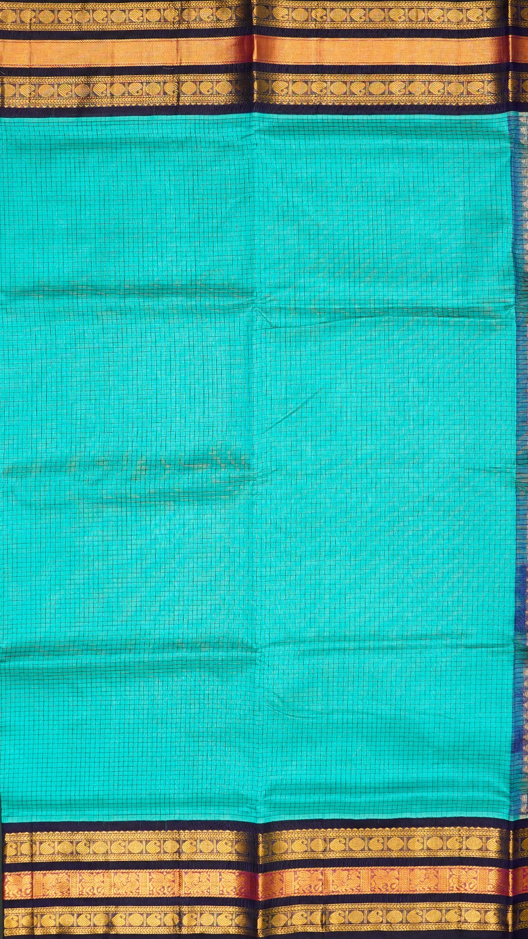 Traditional Kuppadam Silk Saree with Small Checks