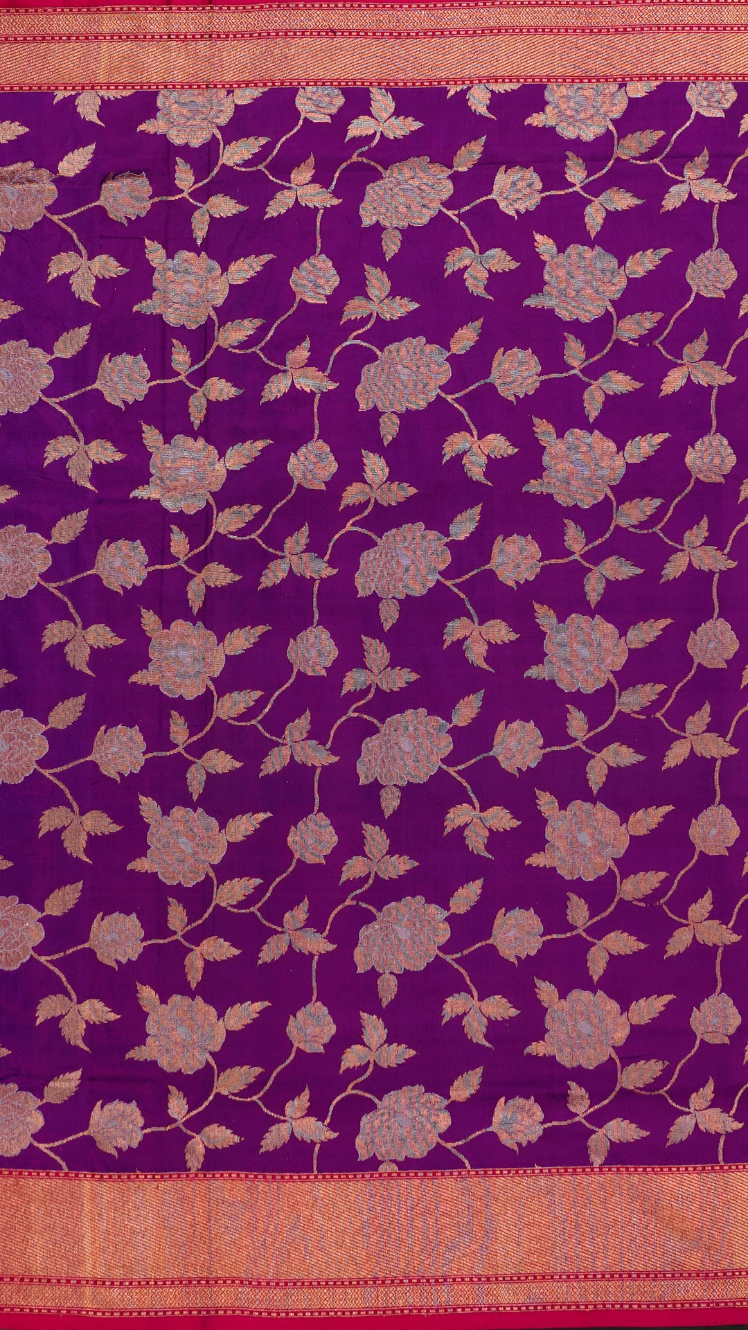 Violet Banaras Silk Saree with Contrast Zari