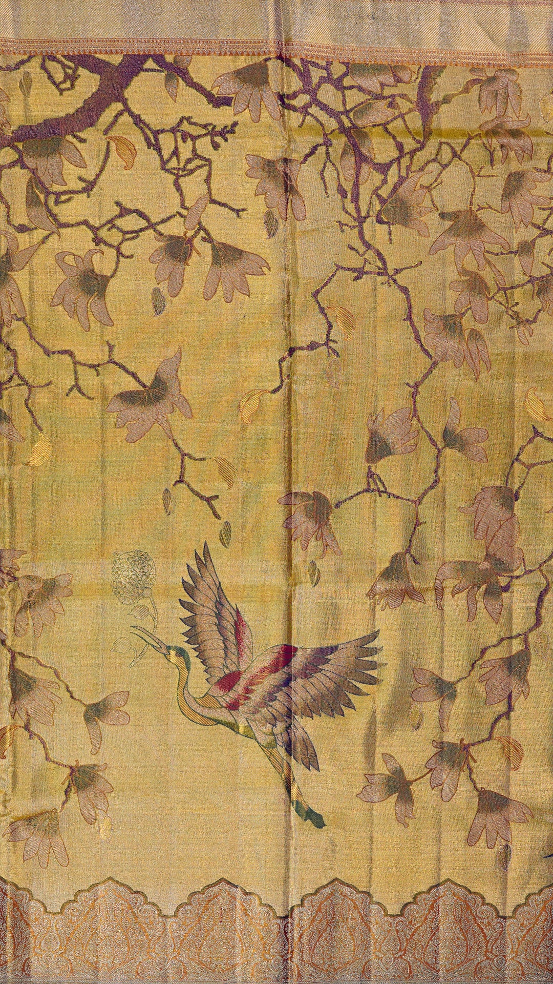 Gold Tissue Kanchipattu Silk Saree with Zari