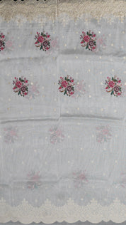 Buy White Tissue Silk Saree – Scallop & Sequins | Vaarahi Silks