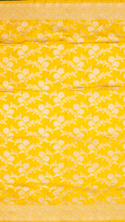 Bright Yellow Banarasi Silk Saree with Gold Zari