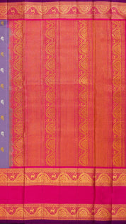 Lilac Kanchi Twill Pattu Silk Saree with Zari