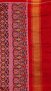 Bluish Green Patan Patola Silk Saree with Stripes