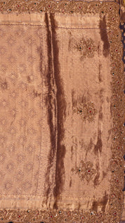 Light Mauve Banarasi Kora Saree with Zardosi Border