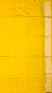 Bright Yellow Banarasi Silk Saree with Gold Zari