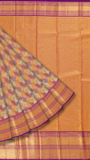 Multi-Colour Kanchipuram Saree with Abstract Design