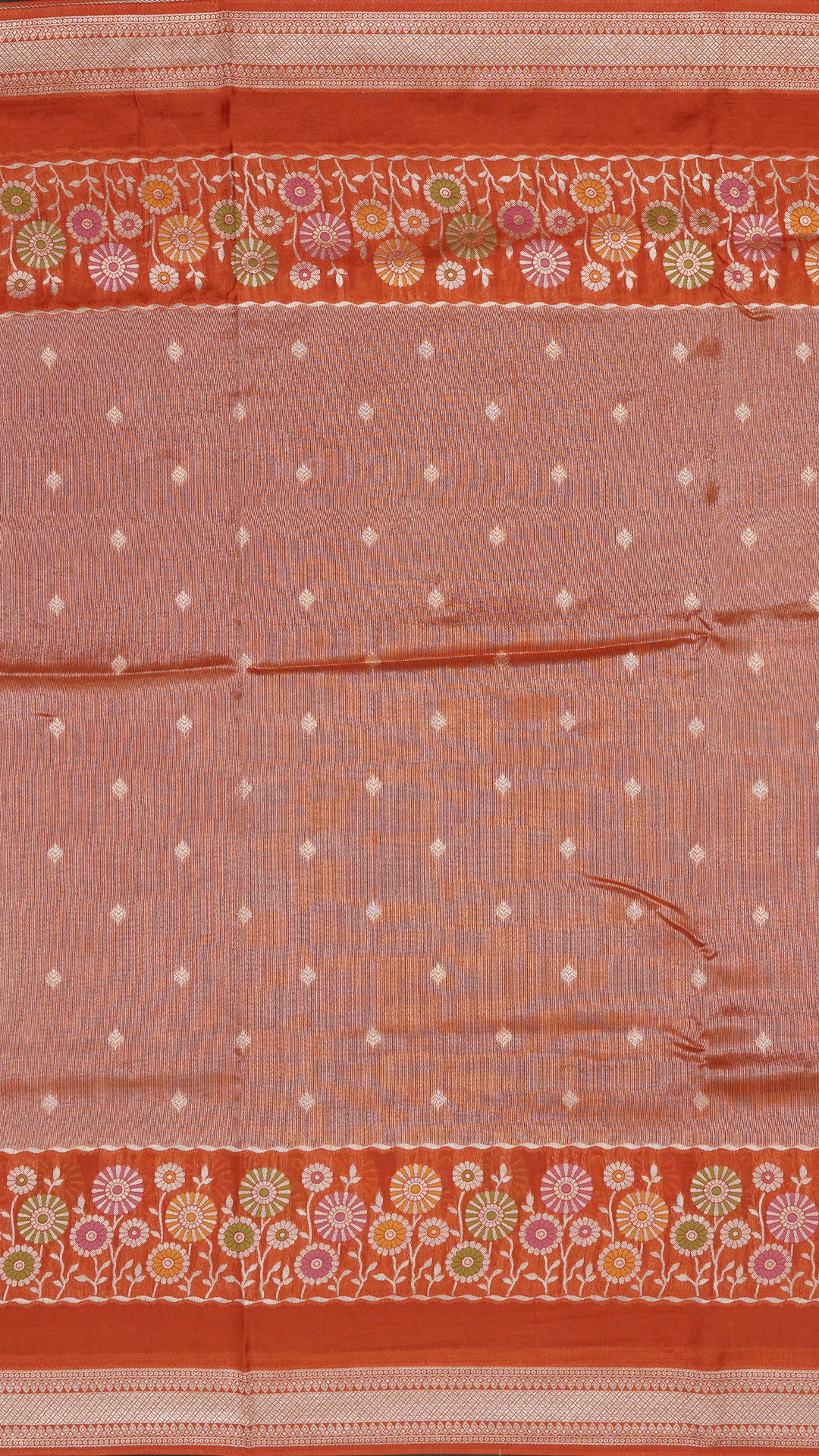 Orange Munga Tussar Silk Workwear Saree | Vaarahi Silks