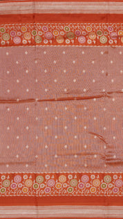 Orange Munga Tussar Silk Workwear Saree | Vaarahi Silks