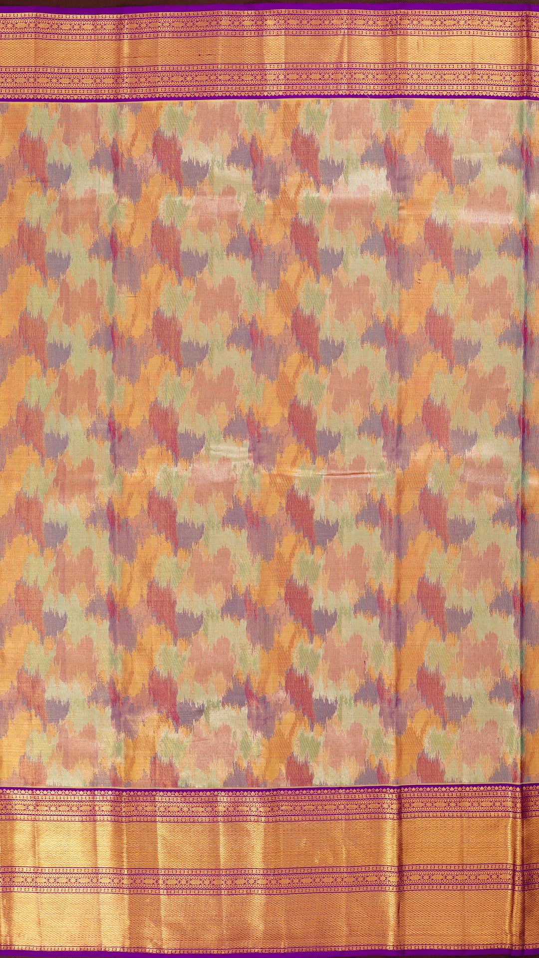 Multi-Colour Kanchipuram Saree with Abstract Design