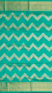 Rama Green Uppada Silk Saree with Gold Designer Buttas