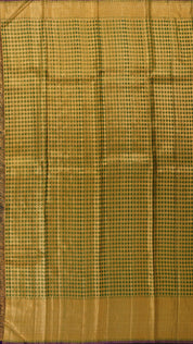 Traditional Gold Kanchipuram Saree with Green Brocade Pallu