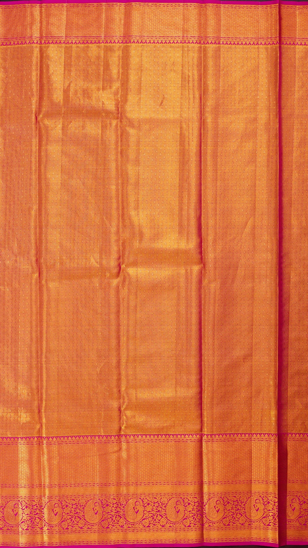 Sea Green and Bright Pink Kanchipuram Silk Saree with Big Zari Border | Traditional Kanchi Pattu Saree