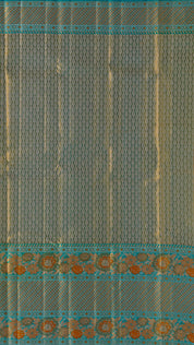 Kanchi Pattu Saree in Yellow with Sea Blue Zari Border