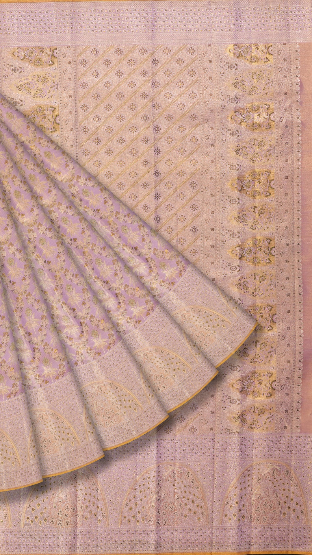 Lavender Kanchi Silk Saree with Designer Self Border