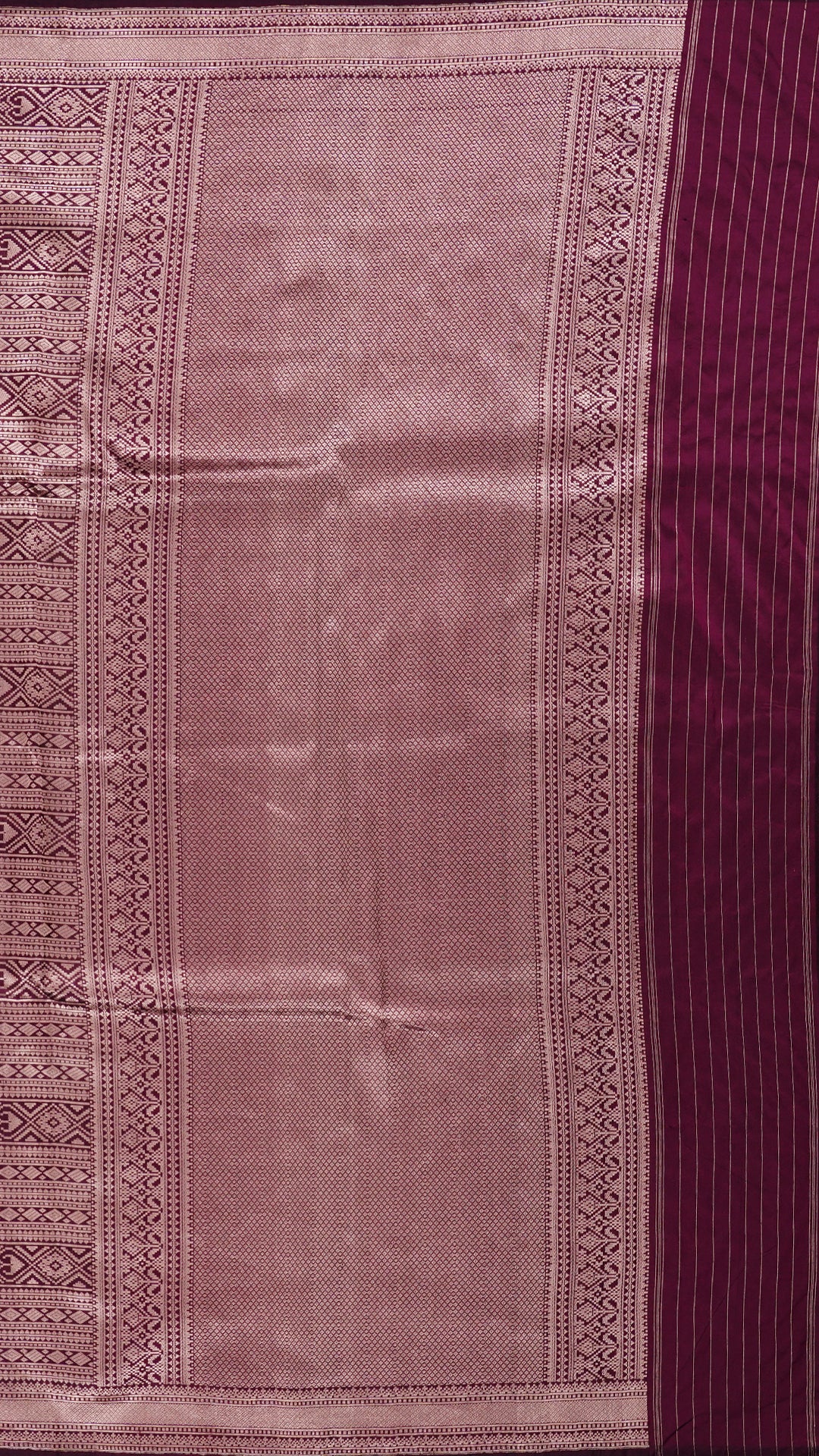 Coffee Brown Banaras Saree with Small Silver Zari Border