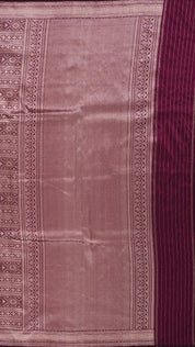 Coffee Brown Banaras Saree with Small Silver Zari Border