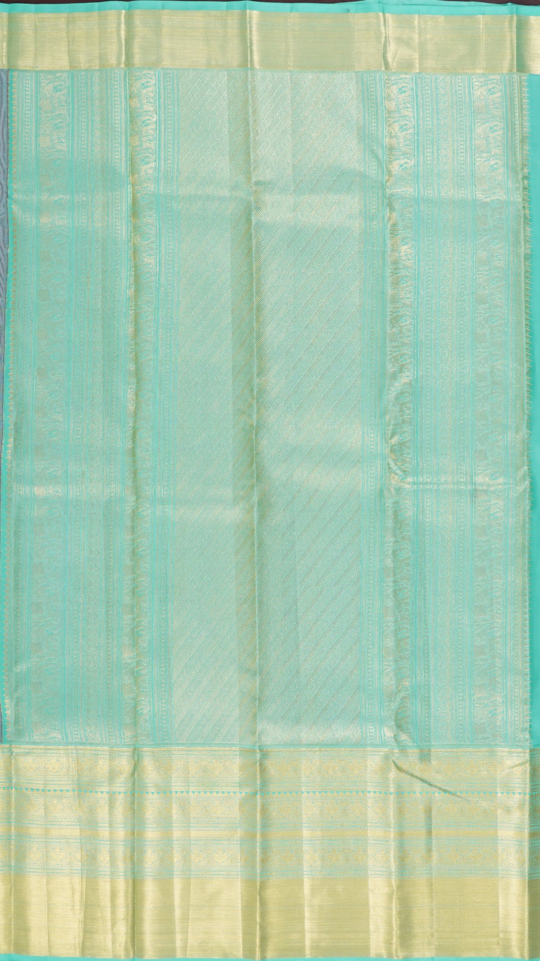 Pink Kanchipuram Silk Saree with All Over Meenakar Butta & Gold Zari Border