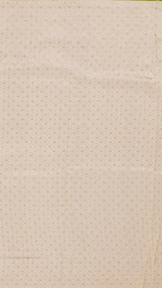 Cream Kora Saree with Silver Zari Border