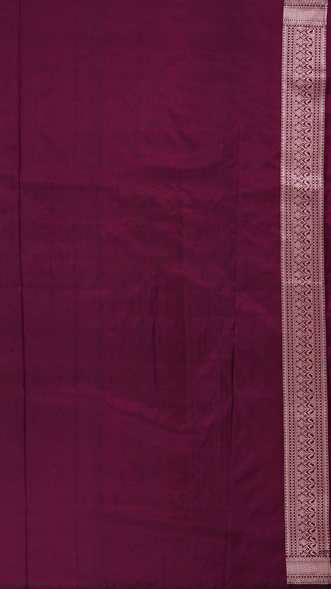 Coffee Brown Banaras Saree with Small Silver Zari Border