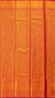 Sea Green Kanchipuram Saree with Dark Pink Contrast
