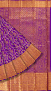 Purple Kanchipuram Saree with Self Weaving