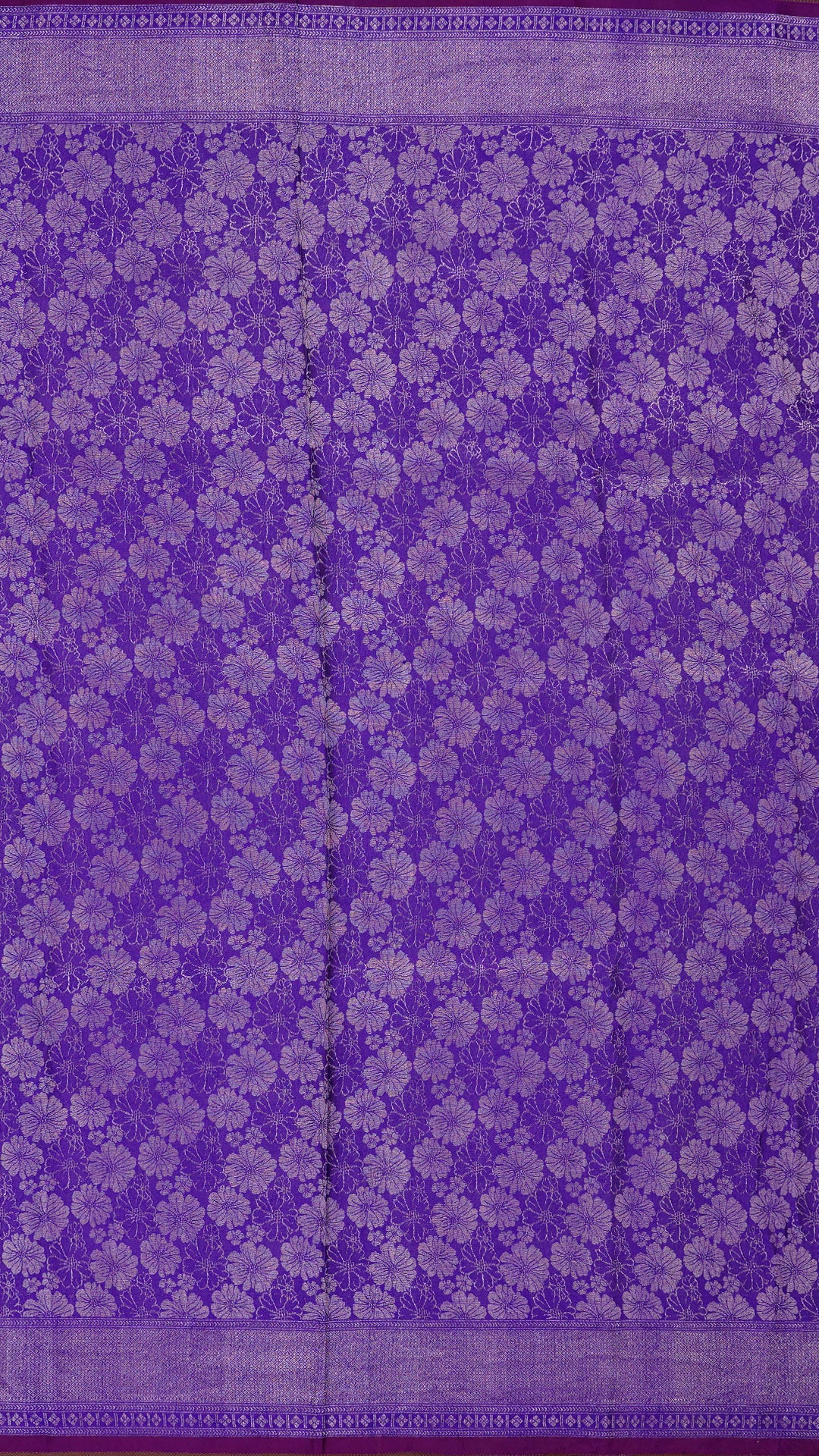 Violet Mashru Silk Saree with Silver Zari Brocade