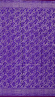 Violet Mashru Silk Saree with Silver Zari Brocade