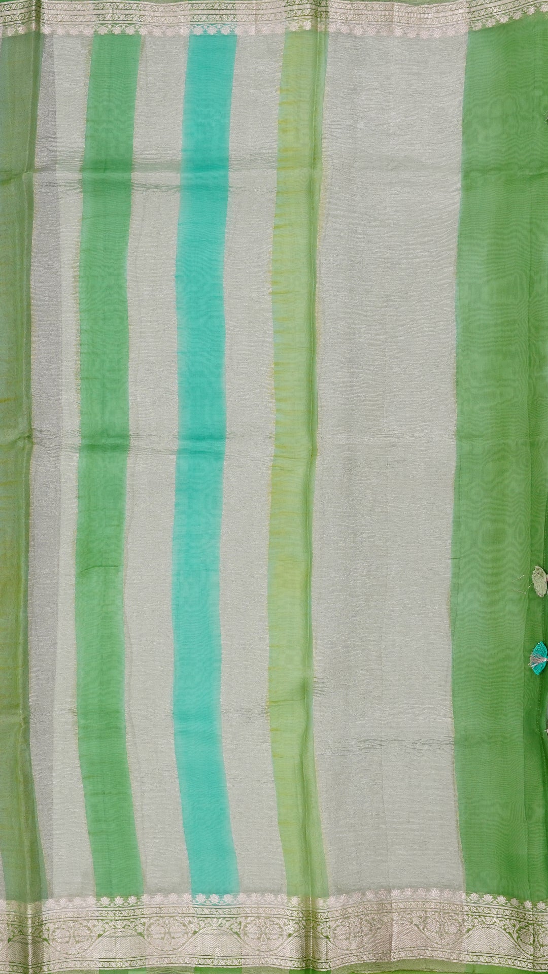 Multi-Colour Organza Tissu Saree with Zari