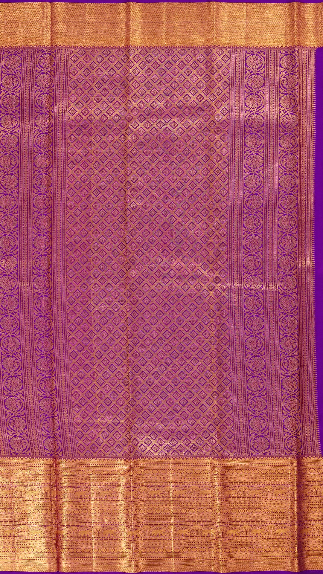 Purple Kanchipuram Saree with Self Weaving