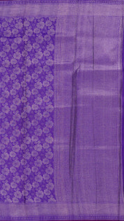 Violet Mashru Silk Saree with Silver Zari Brocade