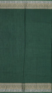 Pista Green Crepe Silk Saree – Bottle Green Contrast Border with Gold & Silver Zari | Vaarahi Silks