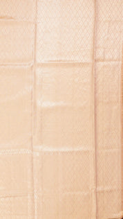 Light Peach Kanchipuram Saree with Temple Design