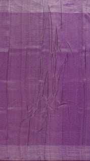 Violet Mashru Silk Saree with Silver Zari Brocade