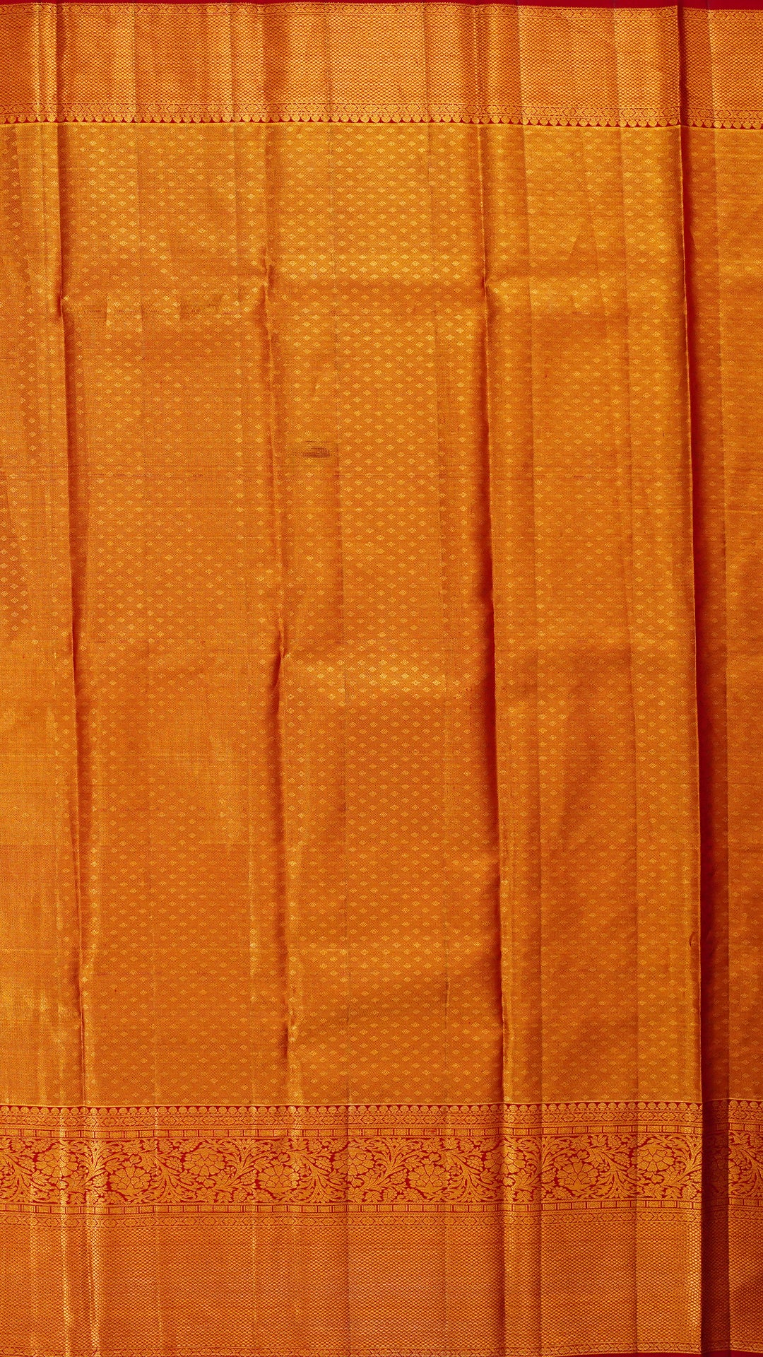 Gold and Dark Red Kanchipuram Silk Saree with Brocade Border | Premium Kanchi Pattu Saree