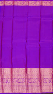 Bright Orange Kanchipuram Saree with Silver Zari Border