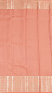Magenta Kanchi Pattu Silk Saree with Large Gold Contrast Zari Border and Checks