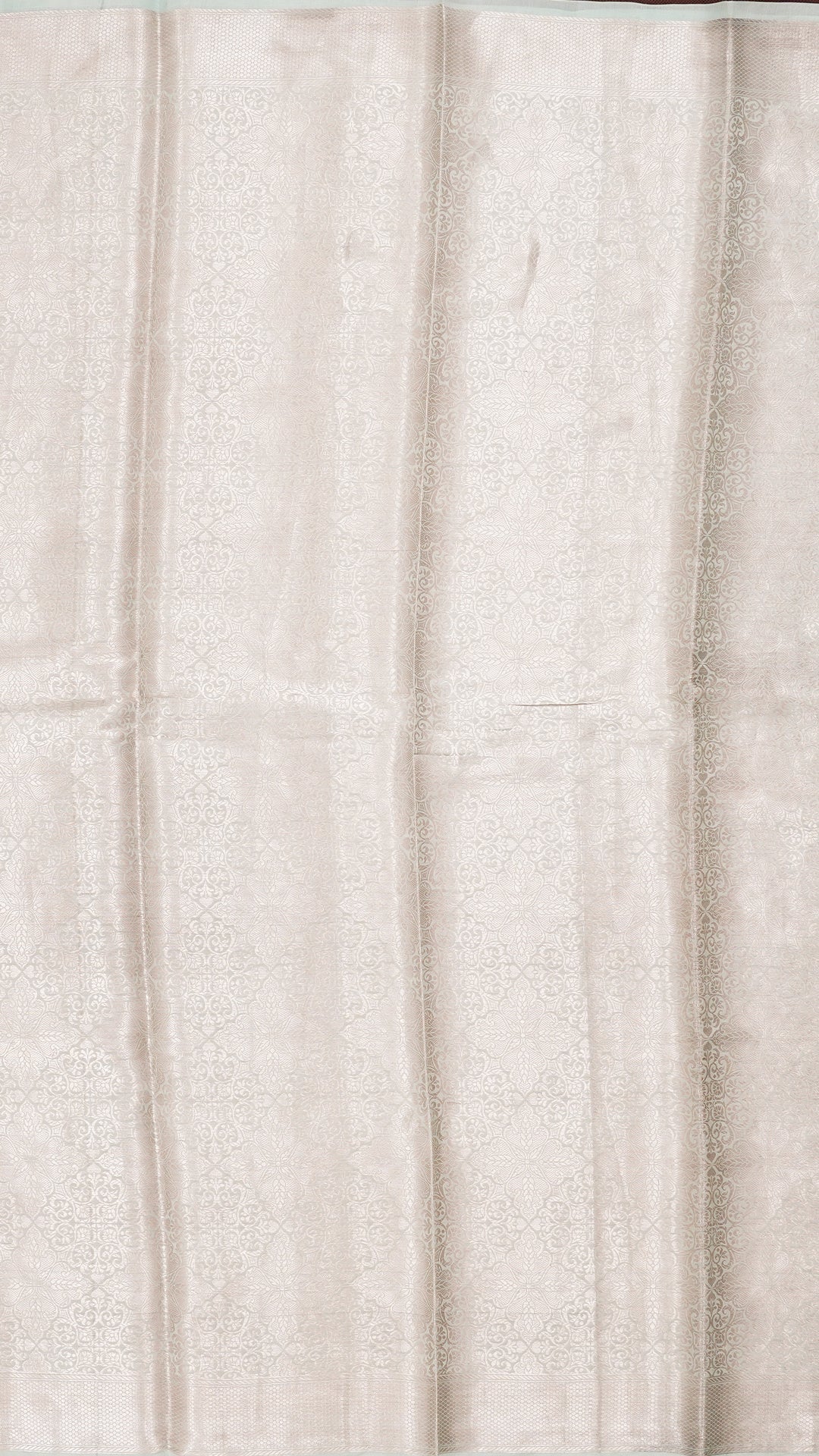 Powder Blue Banaras Silk Saree with Silver Zari Brocade Border