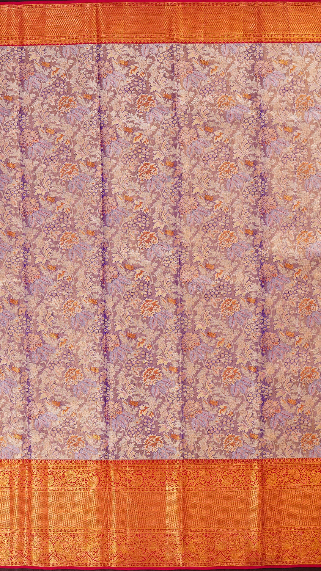Purple and Pink Kanchipuram Silk Saree with Big Zari Contrast Border | Kanchi Pattu Collection
