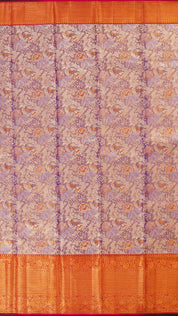 Purple and Pink Kanchipuram Silk Saree with Big Zari Contrast Border | Kanchi Pattu Collection