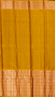Dark Green Kanchipuram Saree with Mustard Yellow Contrast