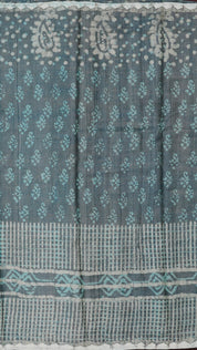 Dual Shade Tusser Saree with Abstract Prints