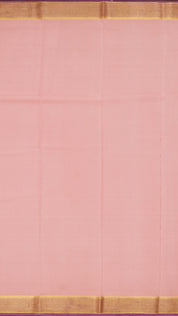 Light Peach Crepe Saree with Contrast Zari Border