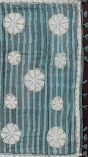 Dual Shade Tusser Saree with Abstract Prints