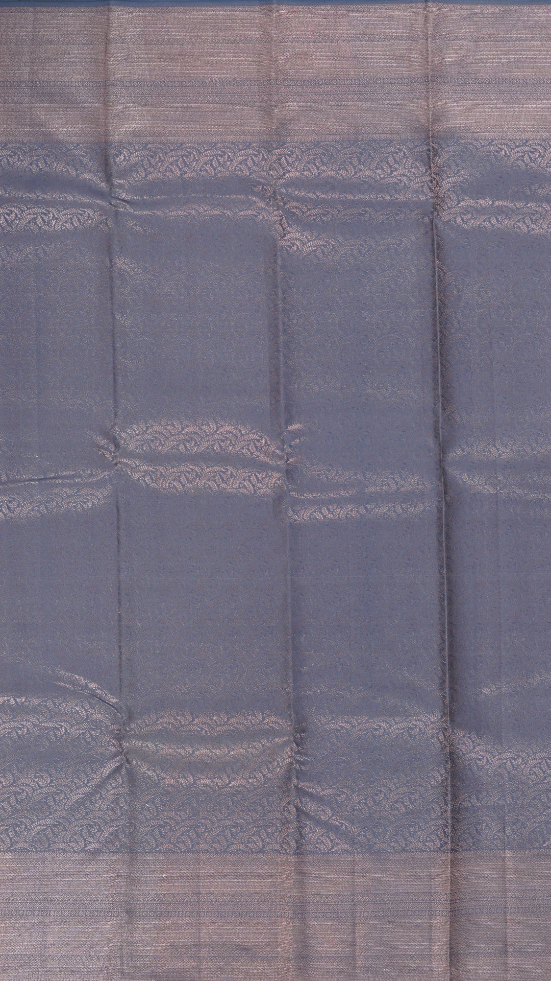 Minimal Grey Kanchi Pattu Saree with Elegant Plain kaddi Border