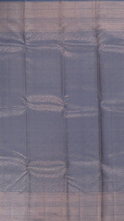 Minimal Grey Kanchi Pattu Saree with Elegant Plain kaddi Border