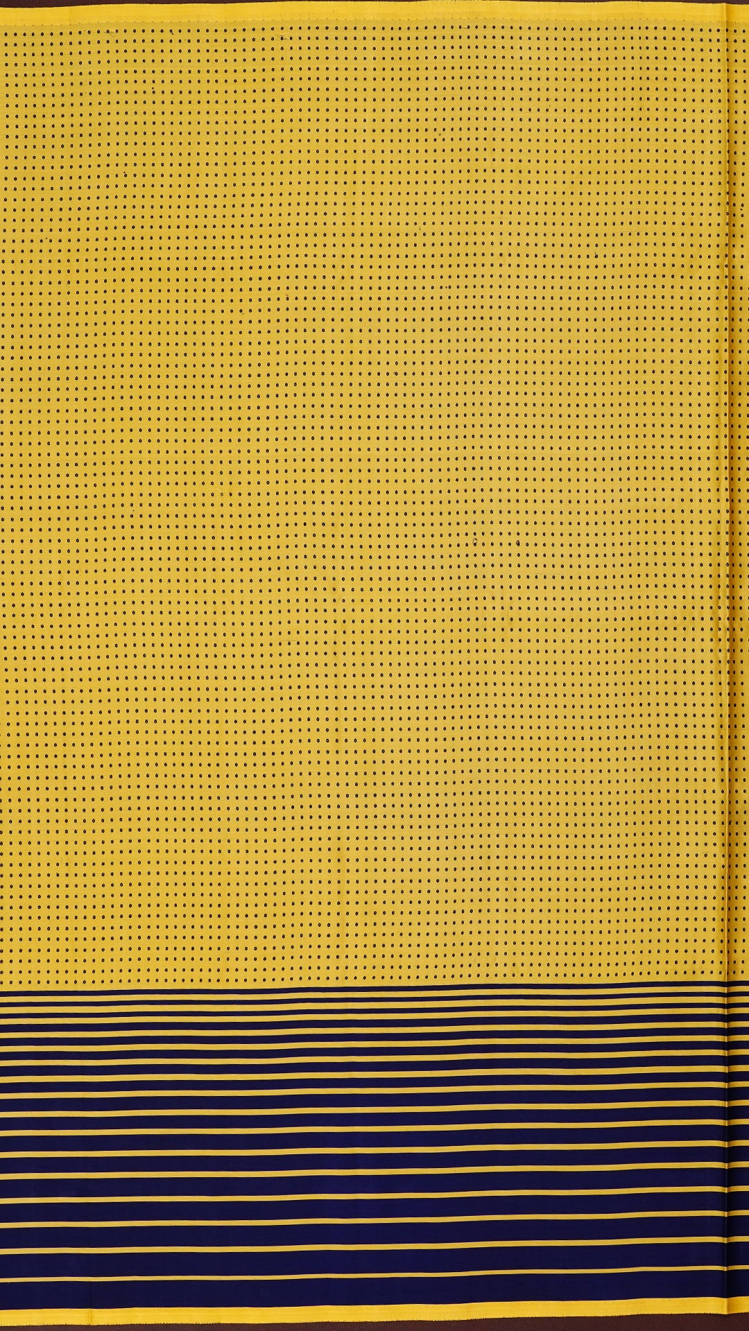Mustard Banaras Saree with Big Navy Blue Horizontal Border